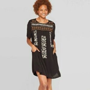 Embroidered boho dress